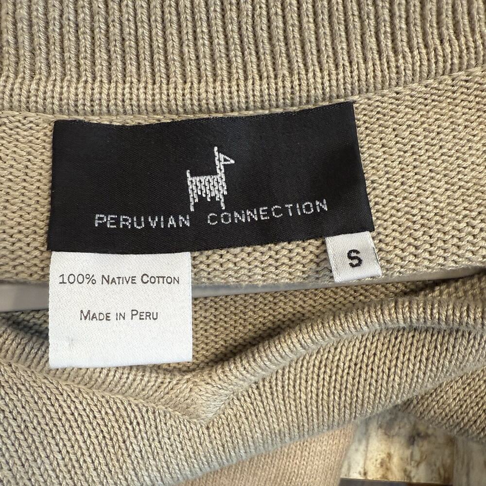 Peruvian Connection Maxi Dress Women’s Small Tan 100% Cotton Heavy Knit Cozy EUC - Picture 7 of 11